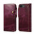 iPhone 17e / 16e Denior B01 Oil Wax Cowhide Magnetic Button Genuine Leather Case - Purple