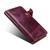 iPhone 17e / 16e Denior B01 Oil Wax Cowhide Magnetic Button Genuine Leather Case - Purple