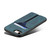 iPhone 17e / 16e Denior D07 DV Elastic Card Slot PU Back Cover Phone Case - Blue
