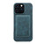 iPhone 17e / 16e Denior D27 Retro Texture RFID MagSafe Photo Frame Card-slot Phone Case - Blue