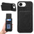iPhone 17e / 16e Denior D28 Retro Texture RFID MagSafe Vertical Flip Card-slot Phone Case - Black