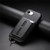 iPhone 17e / 16e Detachable Magnetic Card Bag Phone Case with Finger Ring Grip & Anti-loss Rope - Black