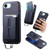 iPhone 17e / 16e Detachable Magnetic Card Bag Phone Case with Finger Ring Grip & Anti-loss Rope - Blue