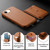 iPhone 17e / 16e Detachable Magnetic Card Bag Phone Case with Finger Ring Grip & Anti-loss Rope - Brown