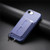 iPhone 17e / 16e Detachable Magnetic Card Bag Phone Case with Finger Ring Grip & Anti-loss Rope - Lavender