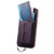 iPhone 17e / 16e Detachable Magnetic Card Bag Phone Case with Finger Ring Grip & Anti-loss Rope - Purple