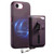 iPhone 17e / 16e Detachable Magnetic Card Bag Phone Case with Finger Ring Grip & Anti-loss Rope - Purple