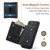 iPhone 17e / 16e DG.MING M1 Series 3-Fold Multi Card Wallet Leather Phone Case - Black