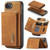 iPhone 17e / 16e DG.MING M1 Series 3-Fold Multi Card Wallet Leather Phone Case - Brown