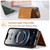 iPhone 17e / 16e DG.MING M1 Series 3-Fold Multi Card Wallet Leather Phone Case - Brown