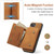 iPhone 17e / 16e DG.MING M1 Series 3-Fold Multi Card Wallet Leather Phone Case - Brown