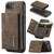 iPhone 17e / 16e DG.MING M1 Series 3-Fold Multi Card Wallet Leather Phone Case - Coffee