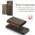 iPhone 17e / 16e DG.MING M1 Series 3-Fold Multi Card Wallet Leather Phone Case - Coffee