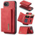 iPhone 17e / 16e DG.MING M1 Series 3-Fold Multi Card Wallet Leather Phone Case - Red