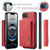 iPhone 17e / 16e DG.MING M1 Series 3-Fold Multi Card Wallet Leather Phone Case - Red