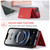 iPhone 17e / 16e DG.MING M1 Series 3-Fold Multi Card Wallet Leather Phone Case - Red