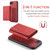 iPhone 17e / 16e DG.MING M1 Series 3-Fold Multi Card Wallet Leather Phone Case - Red