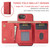 iPhone 17e / 16e DG.MING M1 Series 3-Fold Multi Card Wallet Leather Phone Case - Red