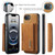 iPhone 17e / 16e DG.MING M2 Series 3-Fold Card Bag Wallet Leather Phone Case - Brown