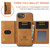 iPhone 17e / 16e DG.MING M2 Series 3-Fold Card Bag Wallet Leather Phone Case - Brown