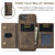 iPhone 17e / 16e DG.MING M2 Series 3-Fold Card Bag Wallet Leather Phone Case - Coffee