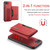 iPhone 17e / 16e DG.MING M2 Series 3-Fold Card Bag Wallet Leather Phone Case - Red