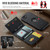iPhone 17e / 16e DG.MING M5 Series Zip RFID Multi Card Detachable Leather Phone Case - Black