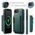 iPhone 17e / 16e DG.MING M5 Series Zip RFID Multi Card Detachable Leather Phone Case - Green