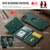 iPhone 17e / 16e DG.MING M5 Series Zip RFID Multi Card Detachable Leather Phone Case - Green