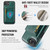 iPhone 17e / 16e DG.MING M5 Series Zip RFID Multi Card Detachable Leather Phone Case - Green