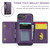 iPhone 17e / 16e DG.MING M5 Series Zip RFID Multi Card Detachable Leather Phone Case - Purple
