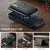 iPhone 17e / 16e DG.MING M6 Series RFID Tri-fold Card Bag Removable Leather Phone Case - Black