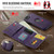 iPhone 17e / 16e DG.MING M6 Series RFID Tri-fold Card Bag Removable Leather Phone Case - Purple