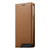iPhone 17e / 16e Dierfeng Splicing Strong Magnetic RFID Vegan Leather Phone Case - Brown