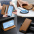 iPhone 17e / 16e Dierfeng Splicing Strong Magnetic RFID Vegan Leather Phone Case - Brown