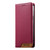 iPhone 17e / 16e Dierfeng Splicing Strong Magnetic RFID Vegan Leather Phone Case - Red