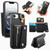 iPhone 17e / 16e Dream Wallet D Buckle Leather Back Cover Phone Case - Black