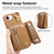 iPhone 17e / 16e Dream Wallet D Buckle Leather Back Cover Phone Case - Brown