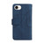 iPhone 17e / 16e Dual-color 9 Card Slots Zipper Wallet Leather Phone Case - Blue