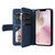 iPhone 17e / 16e Dual-color 9 Card Slots Zipper Wallet Leather Phone Case - Blue