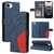 iPhone 17e / 16e Dual-color Splicing Flip Leather Phone Case - Blue