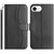 iPhone 17e / 16e Dual-Folded S-shape Leather Phone Case - Black