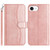 iPhone 17e / 16e Dual-Folded S-shape Leather Phone Case - Rose Gold