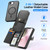 iPhone 17e / 16e DUX DUCIS Lawa Series 2 in 1 Wallet Zipper Detachable MagSafe Phone Case with Lanyard - Black