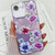 iPhone 17e / 16e Electroplating Flowers Plants Texture TPU Phone Case - Purple Flowers FL1