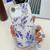 iPhone 17e / 16e Electroplating Flowers Plants Texture Wristband TPU Phone Case - Blue Flower FL13