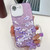 iPhone 17e / 16e Electroplating Flowers Plants Texture Wristband TPU Phone Case - Lilac Flowers FL16
