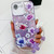 iPhone 17e / 16e Electroplating Flowers Plants Texture Wristband TPU Phone Case - Purple Flowers FL1