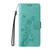 iPhone 17e / 16e Embossed Butterfly Flowers Leather Phone Case - Green