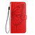 iPhone 17e / 16e Embossed Butterfly Leather Phone Case - Red